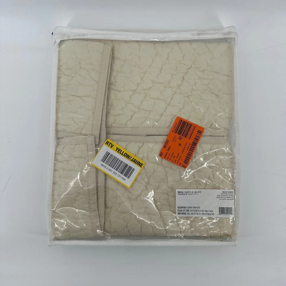 The Company Store Viole Euro Sham Buff Textured 100% Cotton 26x26